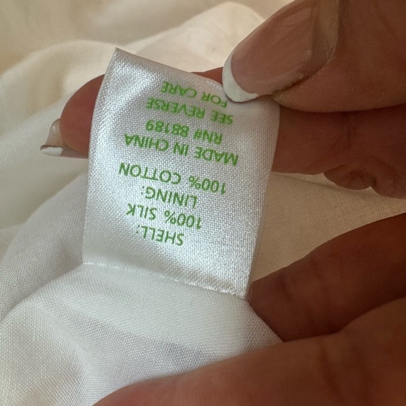 Lilly Pulitzer Resort White Wrapping Stripe Silk Organza Blossom Dress Size 6 - Picture 14 of 16